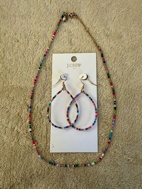 J. Crew Multicolor Seed-Bead Hoop Earrings